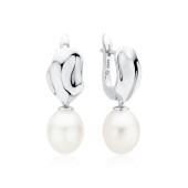 Cercei argint cu perle naturale albe si tortita DiAmanti SK22216EL_W-G